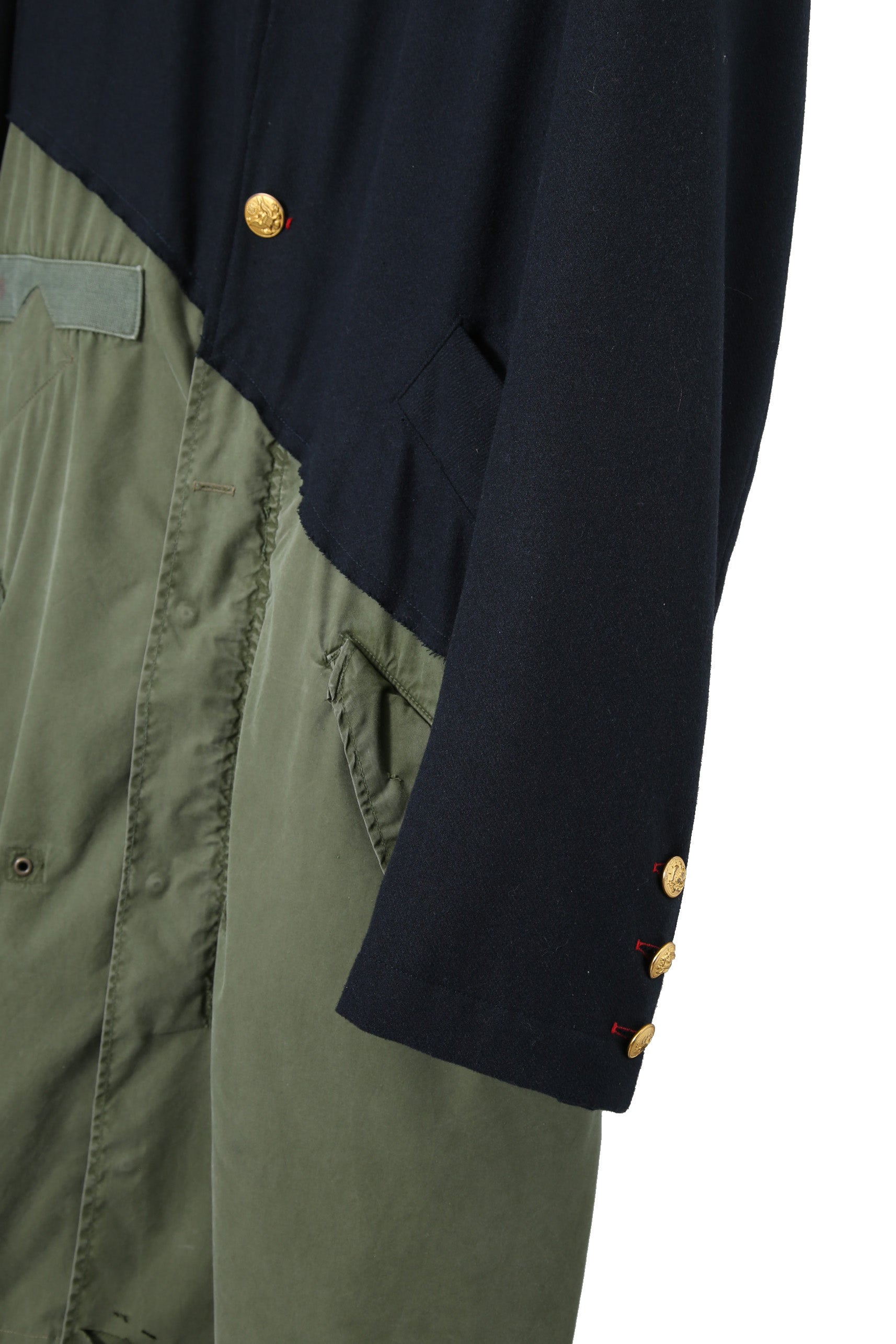 新品 GREG LAUREN グレッグローレン / 21AW OFFICER FISHTAIL PARKA 50/50 MODERN ARTEIST COAT / size 2 NAVY×KHAKI アーティスト コート