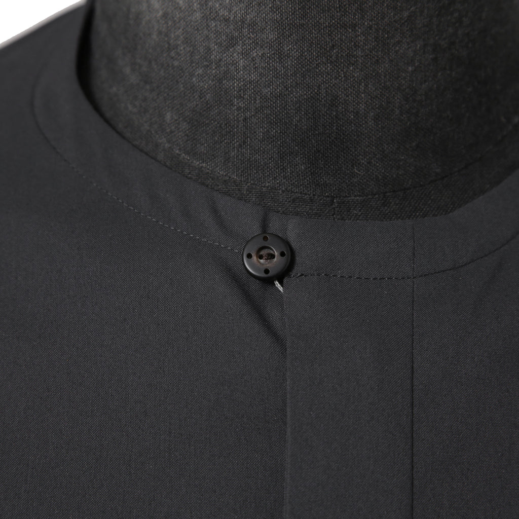 DEVOA デヴォア / 23AW 美品 schoeller 2way Stretch long sleeve shirts / 長袖シャツ / size 2 (CHARCOAL BLACK)