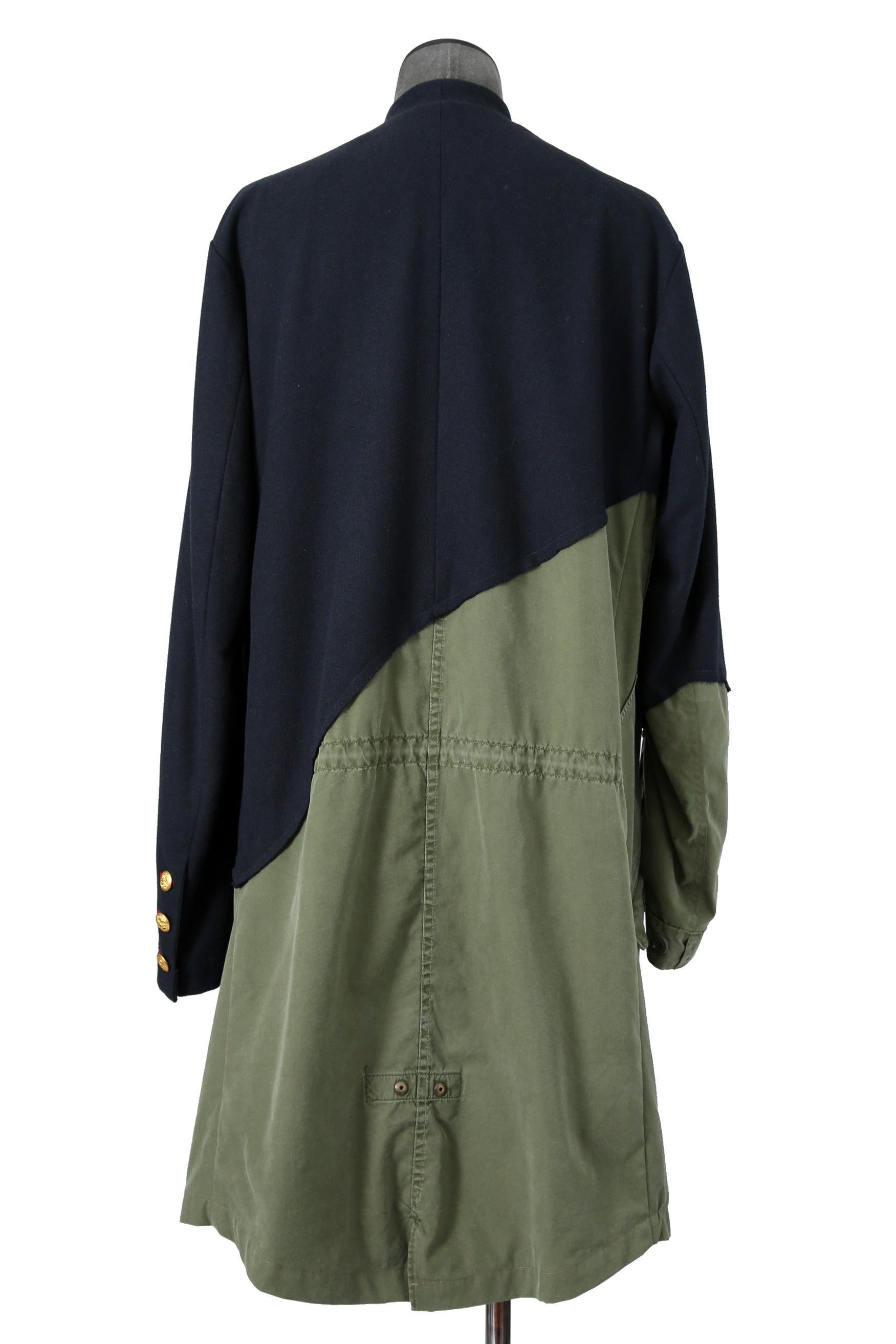 新品 GREG LAUREN グレッグローレン / 21AW OFFICER FISHTAIL PARKA 50/50 MODERN ARTEIST COAT / size 2 NAVY×KHAKI アーティスト コート