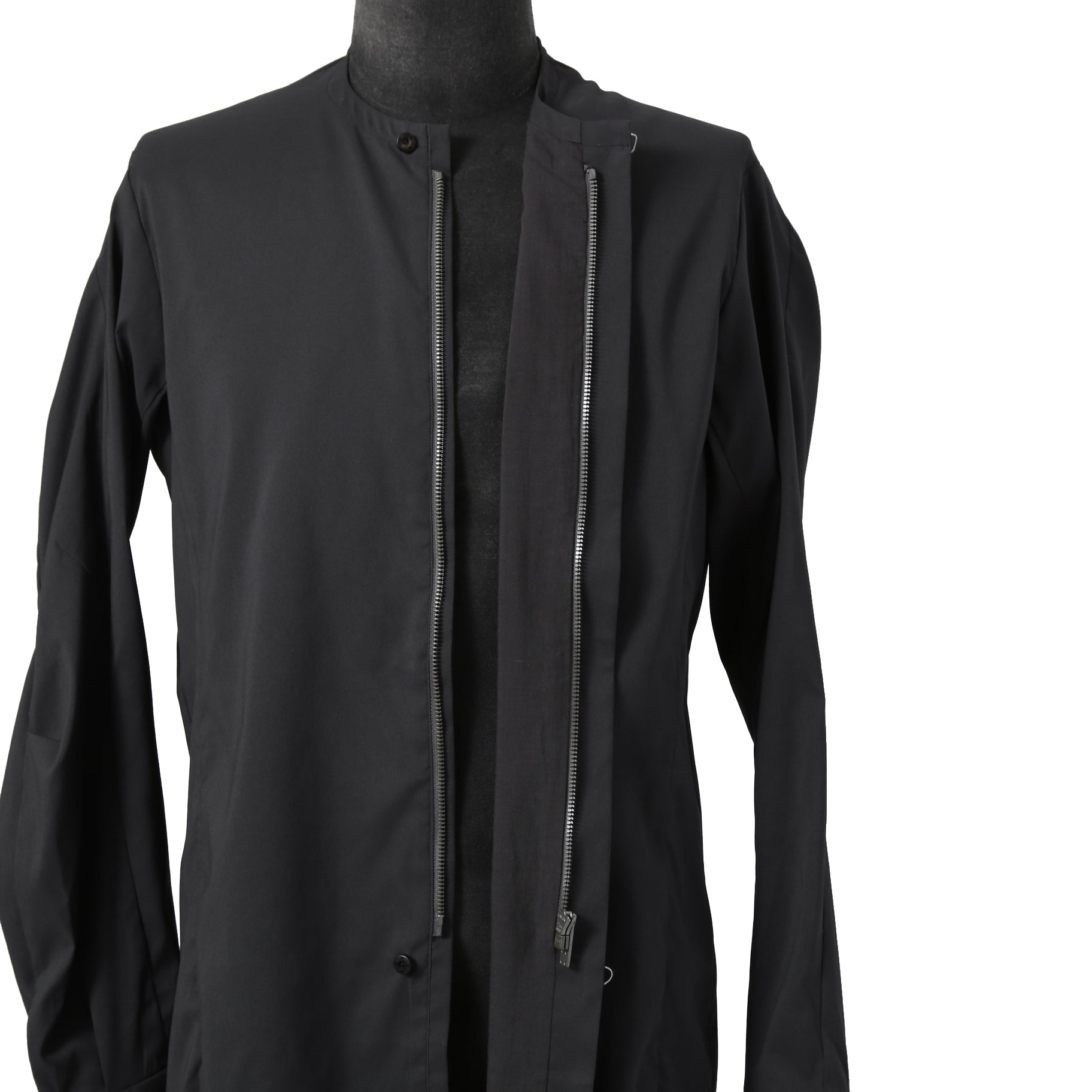 DEVOA デヴォア / 23AW 美品 schoeller 2way Stretch long sleeve shirts / 長袖シャツ / size 2 (CHARCOAL BLACK)