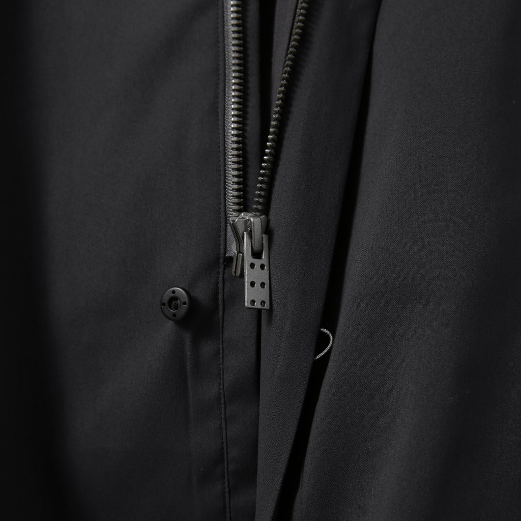 DEVOA デヴォア / 23AW 美品 schoeller 2way Stretch long sleeve shirts / 長袖シャツ / size 2 (CHARCOAL BLACK)