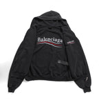 BALENCIAGA バレンシアガ / 24SS 美品 POLITICAL CAMPAIGN INSIDE-OUT ZIP-UP HOODIE / パーカー / size 2 (フェード ブラック)