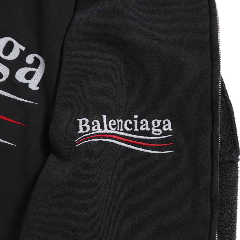 BALENCIAGA バレンシアガ / 24SS 美品 POLITICAL CAMPAIGN INSIDE-OUT ZIP-UP HOODIE / パーカー / size 2 (フェード ブラック)