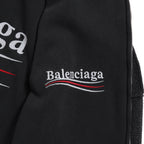 BALENCIAGA バレンシアガ / 24SS 美品 POLITICAL CAMPAIGN INSIDE-OUT ZIP-UP HOODIE / パーカー / size 2 (フェード ブラック)