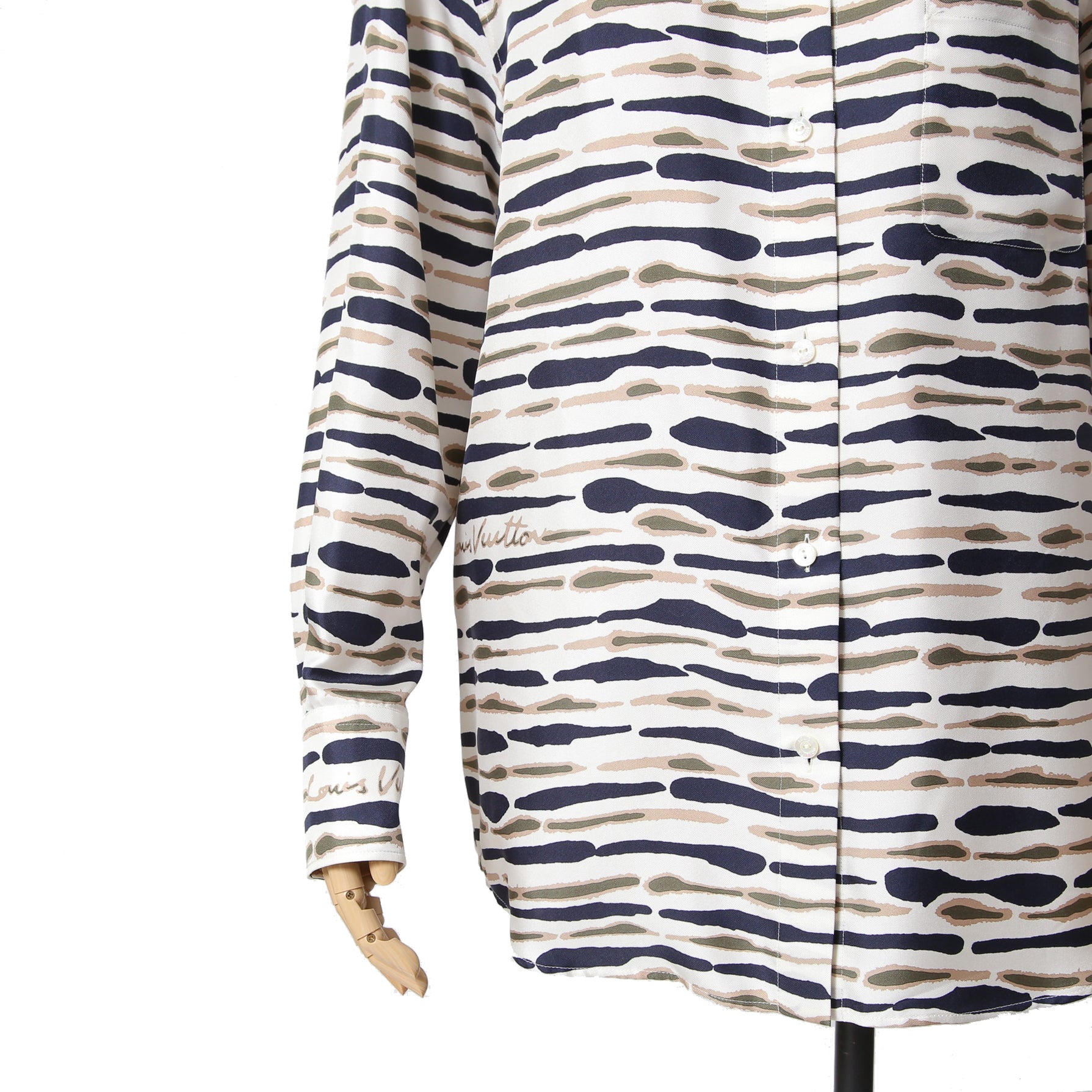 Louis Vitton ルイヴィトン / 22AW 美品 アニマルプリント 総柄 シルク 長袖シャツ / RW222J NY2 FNBL23 / size 36 (WHITE) ユニセックス