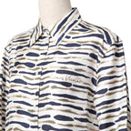 Louis Vitton ルイヴィトン / 22AW 美品 アニマルプリント 総柄 シルク 長袖シャツ / RW222J NY2 FNBL23 / size 36 (WHITE) ユニセックス