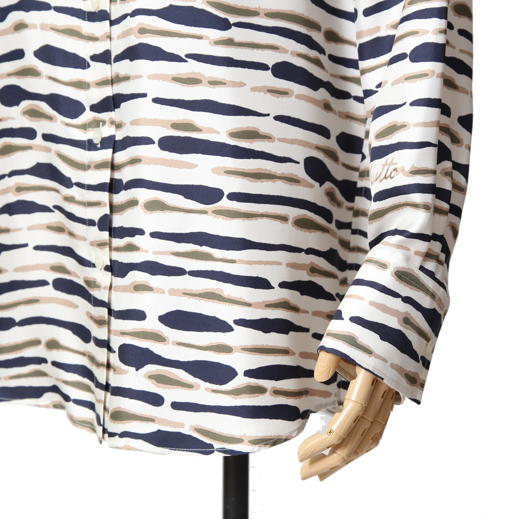 Louis Vitton ルイヴィトン / 22AW 美品 アニマルプリント 総柄 シルク 長袖シャツ / RW222J NY2 FNBL23 / size 36 (WHITE) ユニセックス