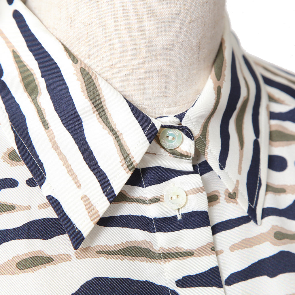 Louis Vitton ルイヴィトン / 22AW 美品 アニマルプリント 総柄 シルク 長袖シャツ / RW222J NY2 FNBL23 / size 36 (WHITE) ユニセックス