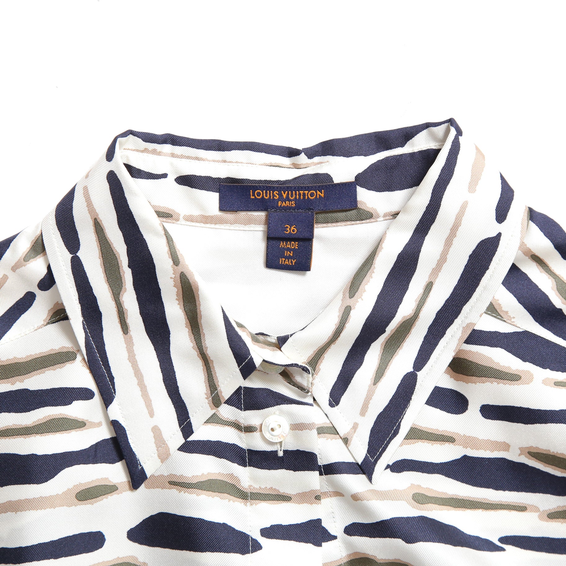 Louis Vitton ルイヴィトン / 22AW 美品 アニマルプリント 総柄 シルク 長袖シャツ / RW222J NY2 FNBL23 / size 36 (WHITE) ユニセックス