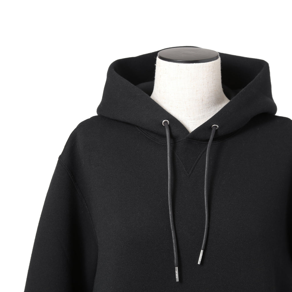 sacai サカイ / 23AW 美品 スポンジスウェット ロング フーディ / バックジップ / キャミソール付 / 23-06828 / size 3 (BLACK)