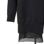 sacai サカイ / 23AW 美品 スポンジスウェット ロング フーディ / バックジップ / キャミソール付 / 23-06828 / size 3 (BLACK)