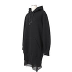 sacai サカイ / 23AW 美品 スポンジスウェット ロング フーディ / バックジップ / キャミソール付 / 23-06828 / size 3 (BLACK)