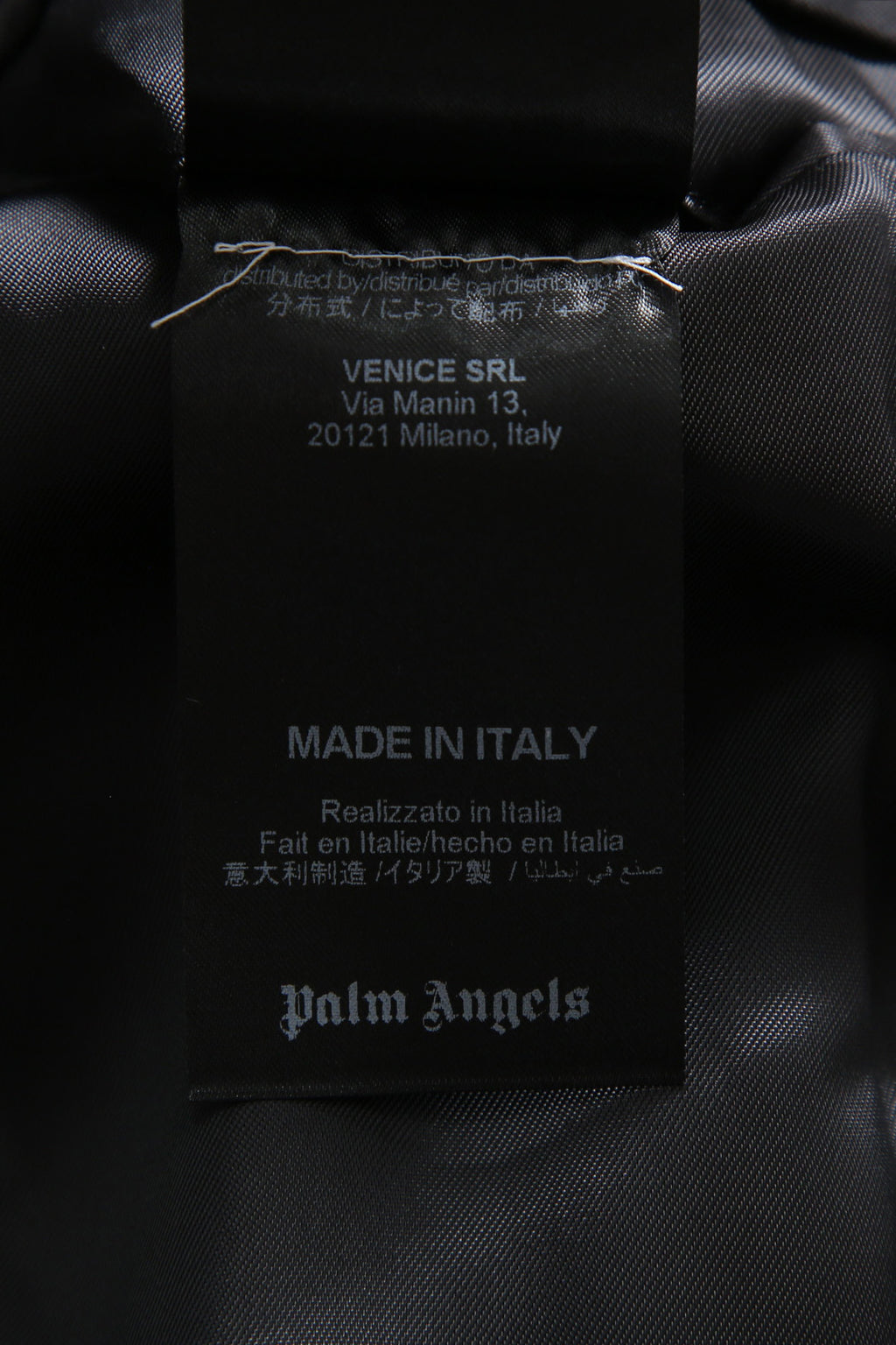 Palm Angels パームエンジェルス / ヘンプ エンブロイダリー / ダブルジャケット / size 44 (NAVY) 麻 刺繍