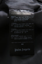 Palm Angels パームエンジェルス / ヘンプ エンブロイダリー / ダブルジャケット / size 44 (NAVY) 麻 刺繍