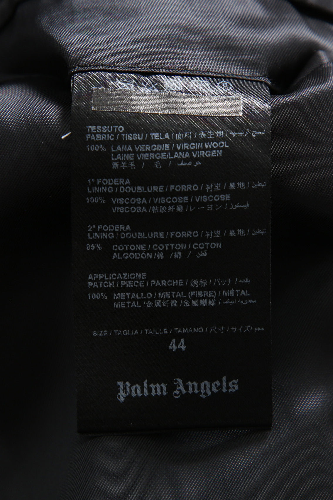 Palm Angels パームエンジェルス / ヘンプ エンブロイダリー / ダブルジャケット / size 44 (NAVY) 麻 刺繍