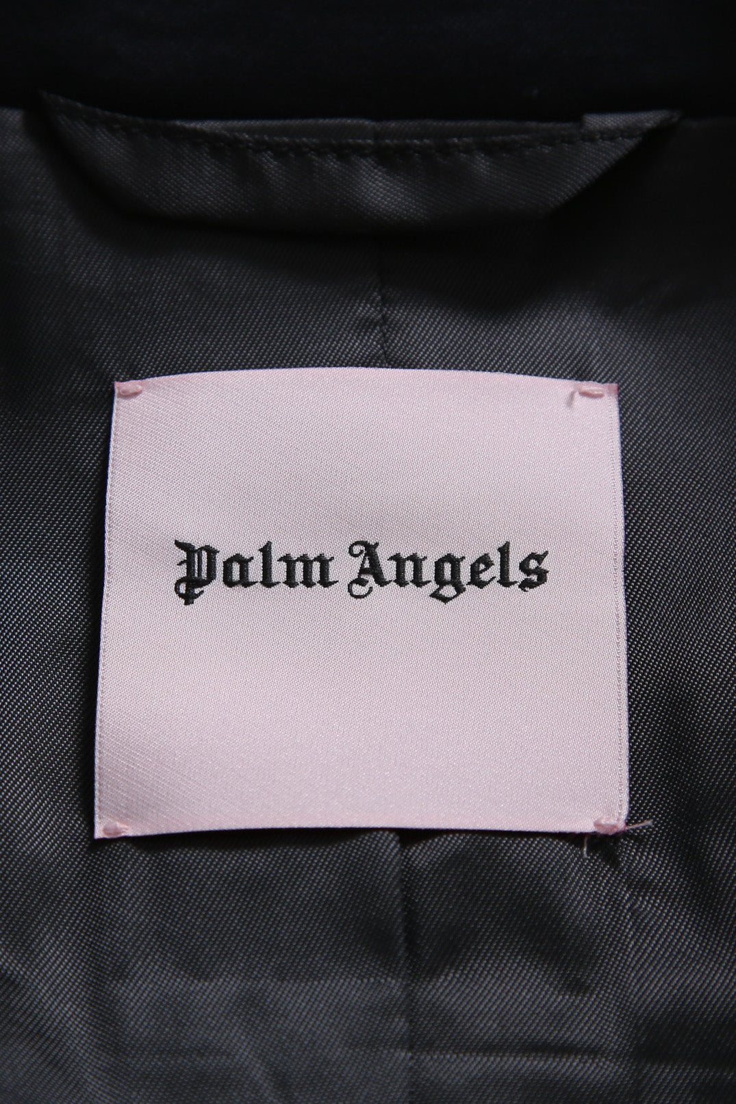 Palm Angels パームエンジェルス / ヘンプ エンブロイダリー / ダブルジャケット / size 44 (NAVY) 麻 刺繍