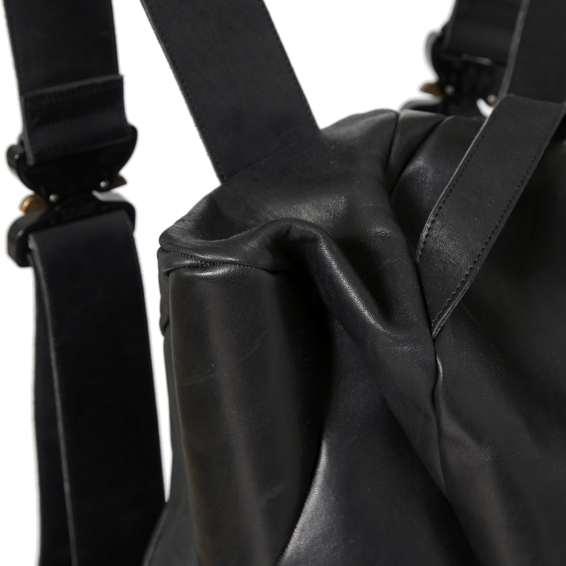 新品 LEON EMANUEL BLANCK レオンエマニュエル ブランク / GUIDI HORSE “Full grain” LEATHER / Distortion Pregnant Lady Backpack / BLACK リュック