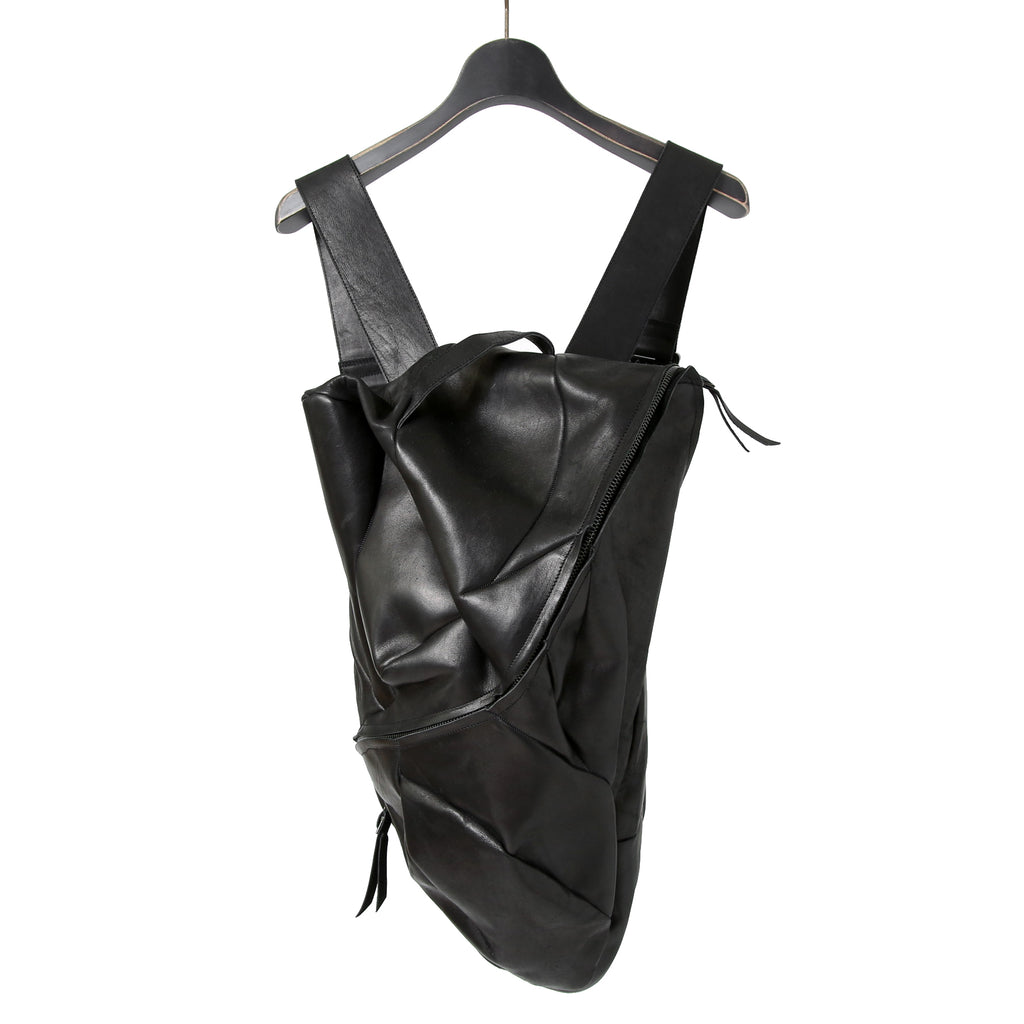 新品 LEON EMANUEL BLANCK レオンエマニュエル ブランク / GUIDI HORSE “Full grain” LEATHER / Distortion Pregnant Lady Backpack / BLACK リュック
