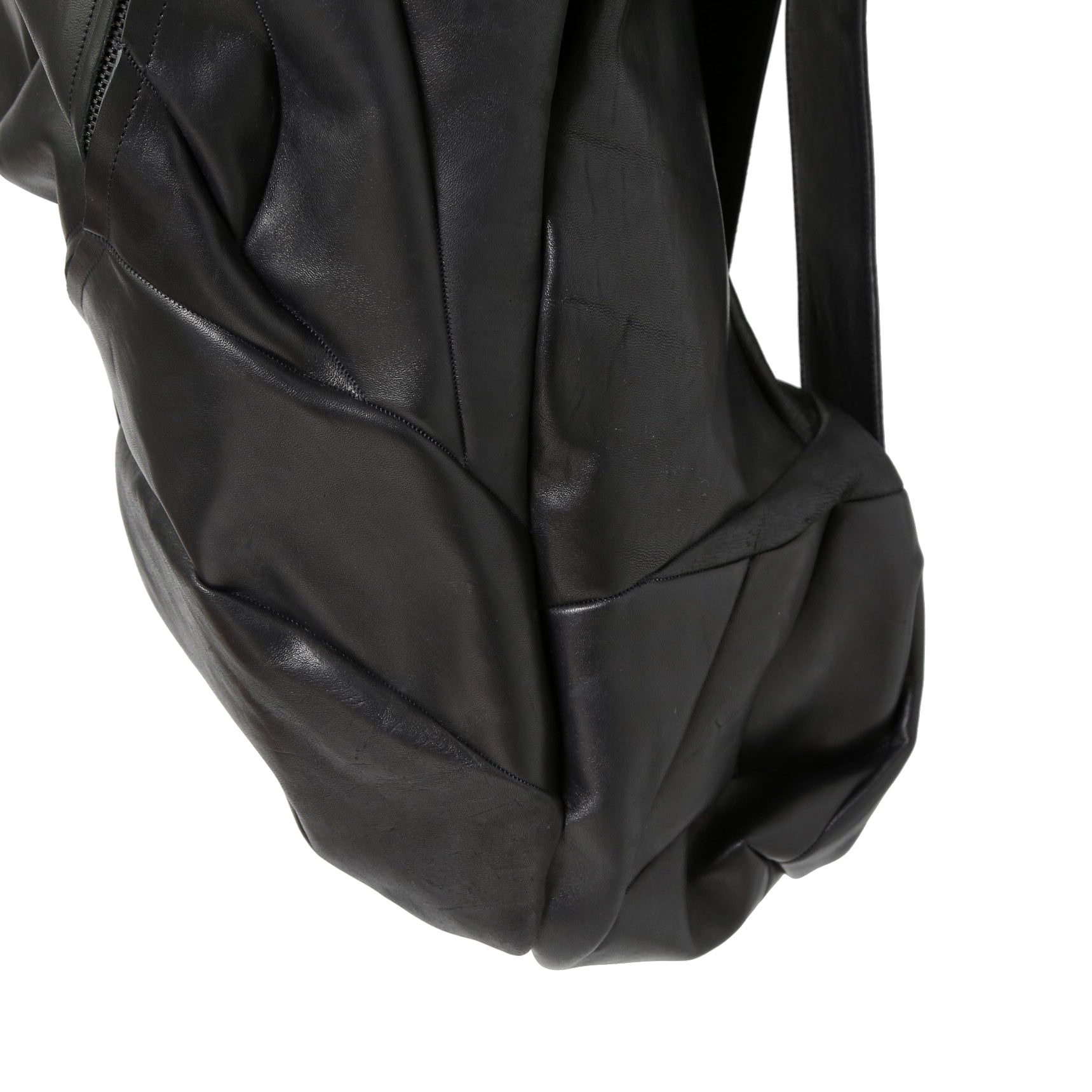 新品 LEON EMANUEL BLANCK レオンエマニュエル ブランク / GUIDI HORSE “Full grain” LEATHER / Distortion Pregnant Lady Backpack / BLACK リュック