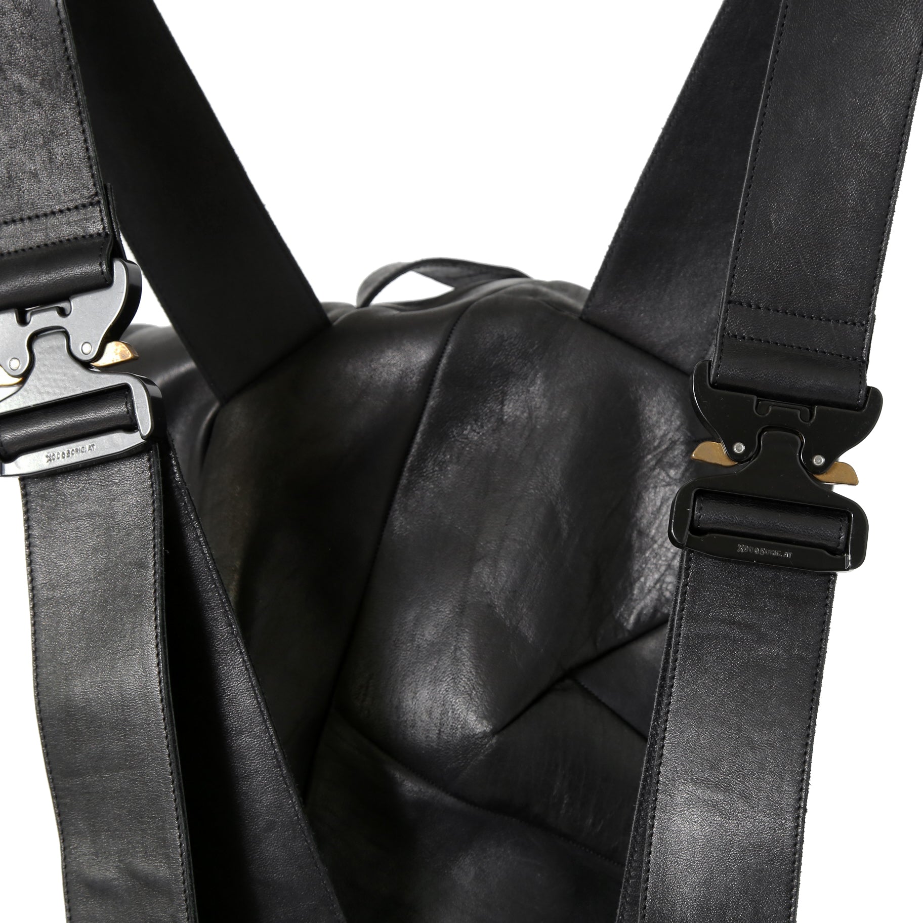 新品 LEON EMANUEL BLANCK レオンエマニュエル ブランク / GUIDI HORSE “Full grain” LEATHER / Distortion Pregnant Lady Backpack / BLACK リュック