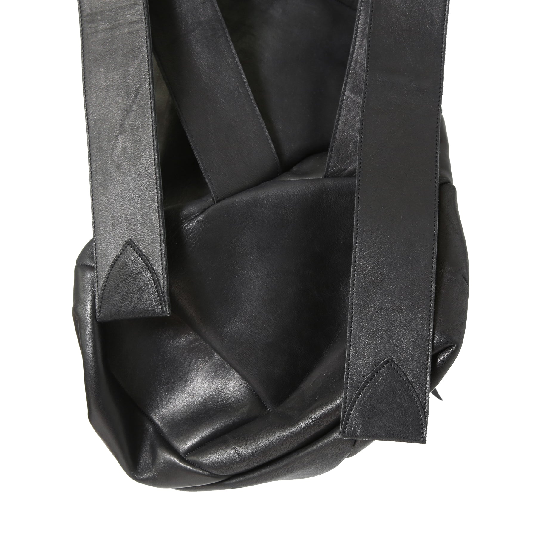 新品 LEON EMANUEL BLANCK レオンエマニュエル ブランク / GUIDI HORSE “Full grain” LEATHER / Distortion Pregnant Lady Backpack / BLACK リュック