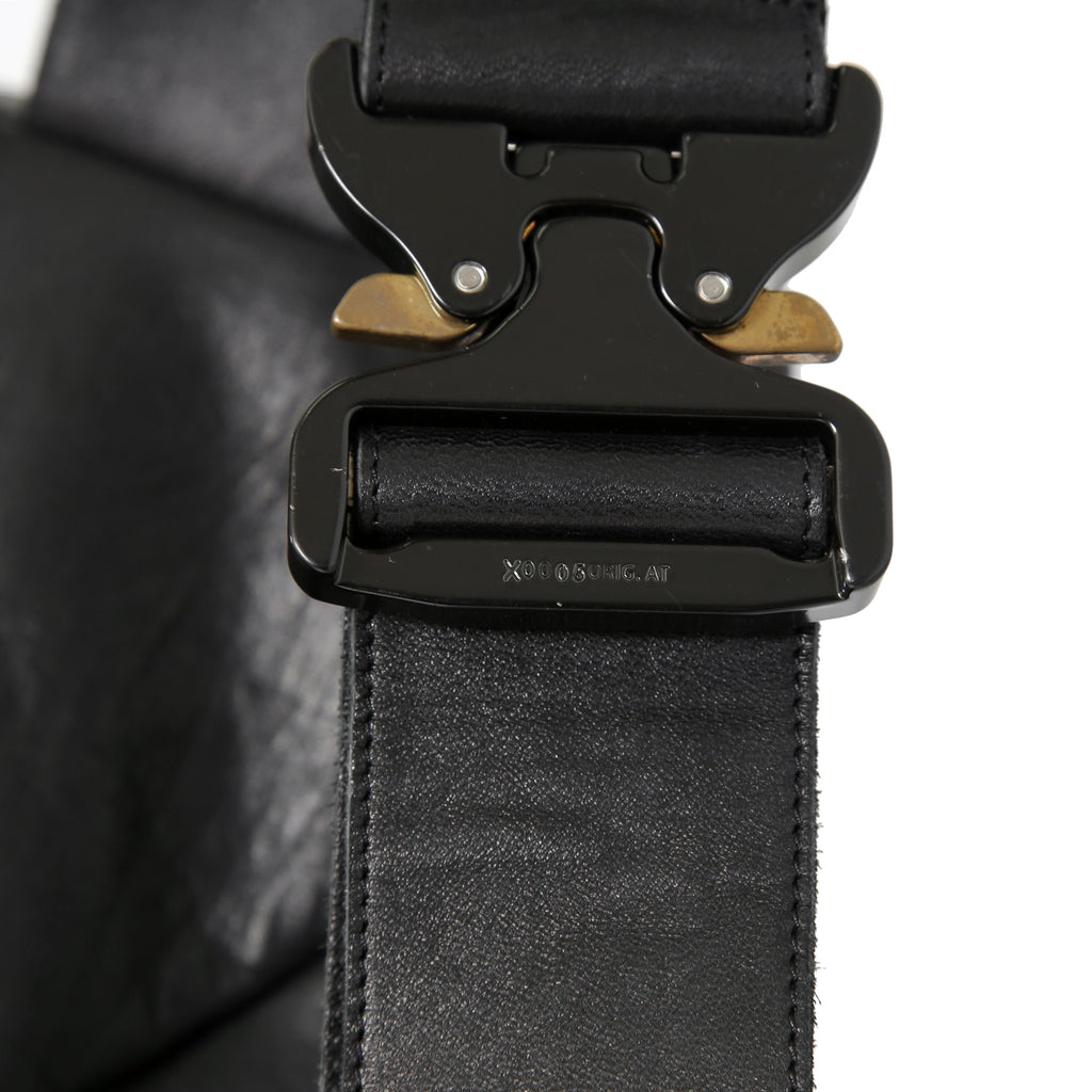 新品 LEON EMANUEL BLANCK レオンエマニュエル ブランク / GUIDI HORSE “Full grain” LEATHER / Distortion Pregnant Lady Backpack / BLACK リュック