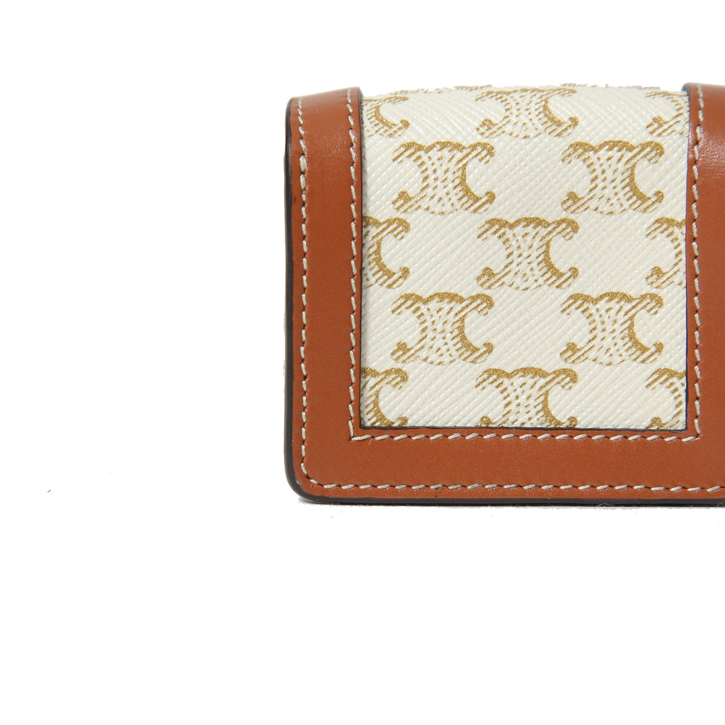 CELINE セリーヌ / ミニ バーティカル カバ / トリオンフ キャンバス カーフレザー / エアポッズケース / WHITE