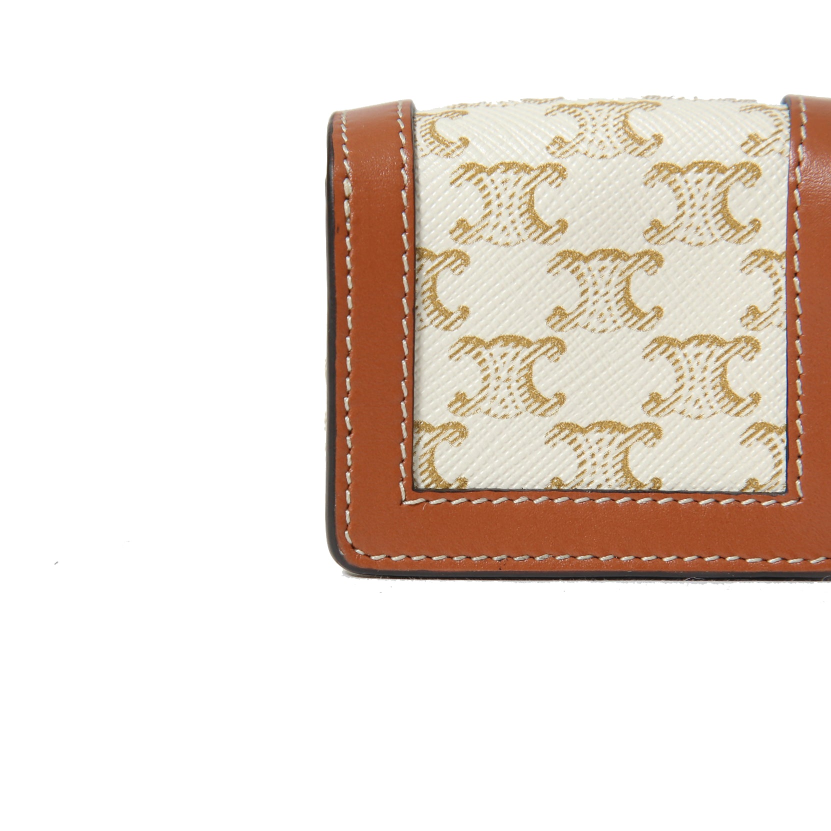 CELINE セリーヌ / ミニ バーティカル カバ / トリオンフ キャンバス カーフレザー / エアポッズケース / WHITE