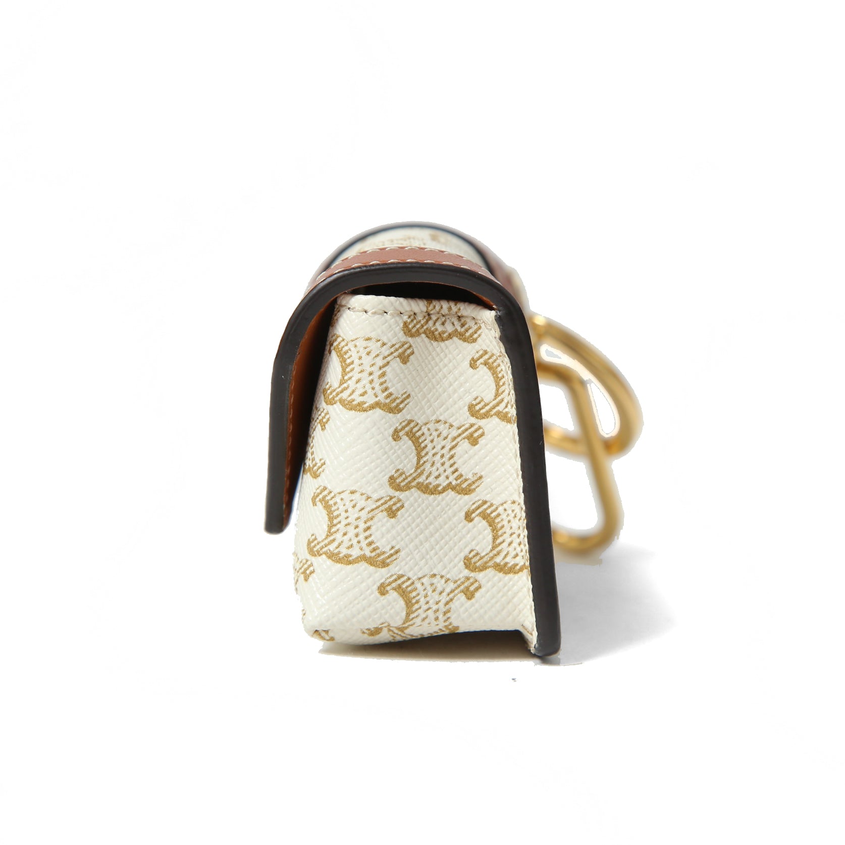 CELINE セリーヌ / ミニ バーティカル カバ / トリオンフ キャンバス カーフレザー / エアポッズケース / WHITE