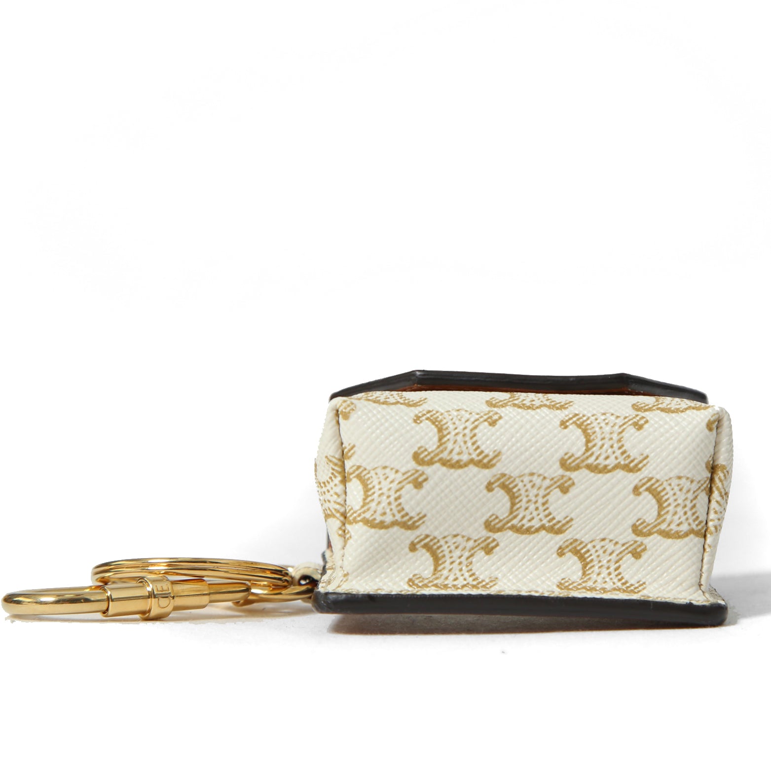 CELINE セリーヌ / ミニ バーティカル カバ / トリオンフ キャンバス カーフレザー / エアポッズケース / WHITE