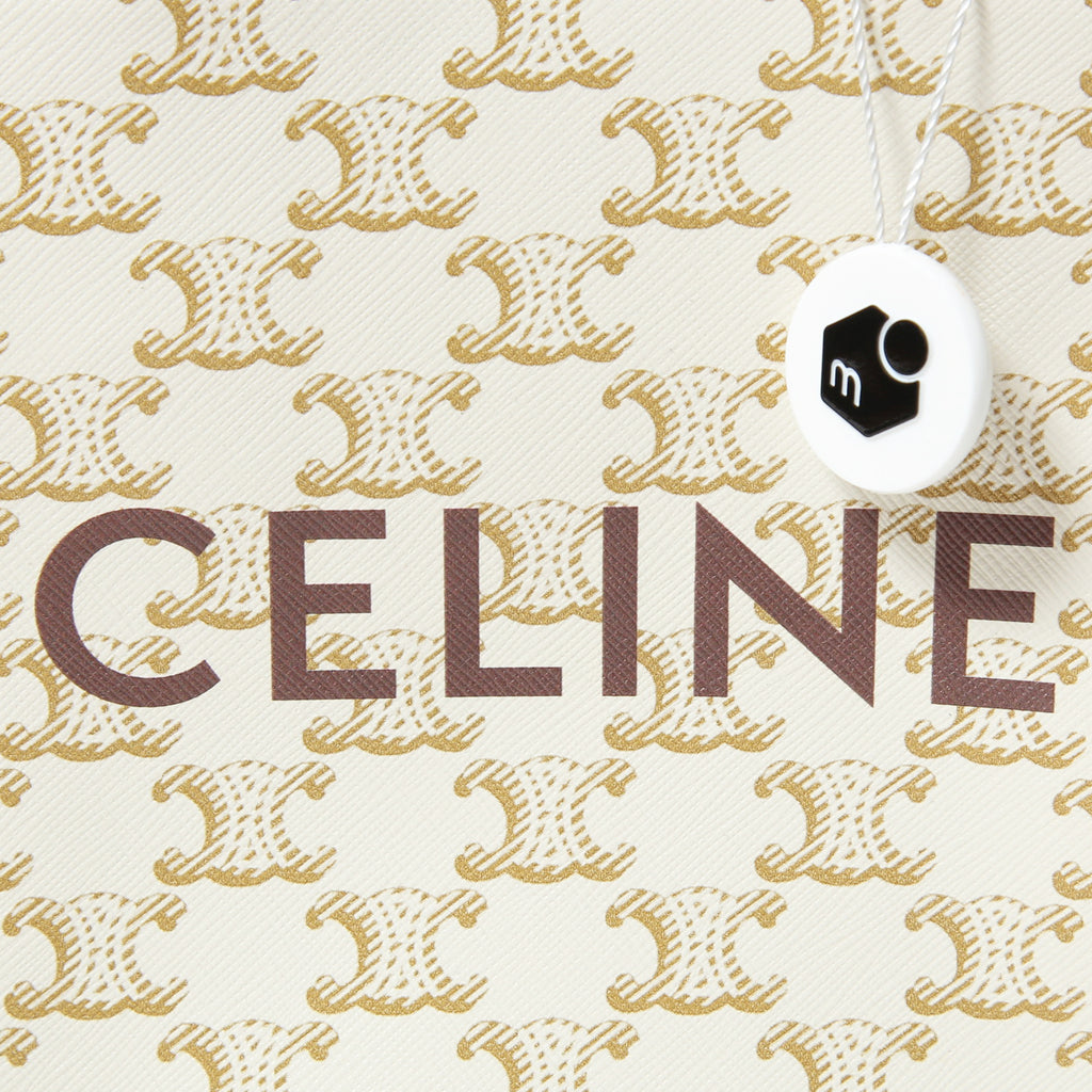 CELINE セリーヌ / ミニ バーティカル カバ / トリオンフ キャンバス カーフレザー / 2WAYバッグ / トート ショルダーバッグ / WHITE