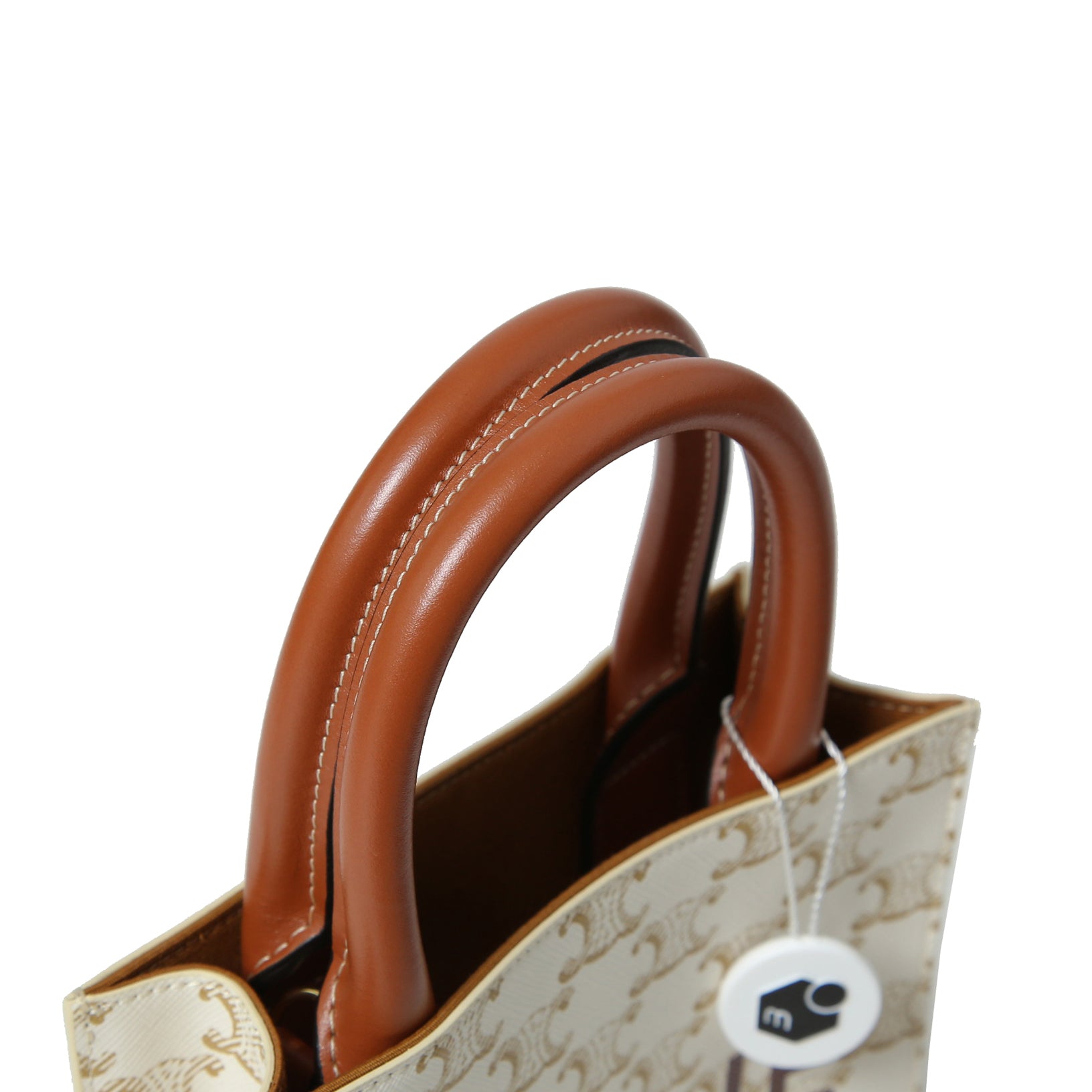 CELINE セリーヌ / ミニ バーティカル カバ / トリオンフ キャンバス カーフレザー / 2WAYバッグ / トート ショルダーバッグ / WHITE