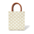 CELINE セリーヌ / ミニ バーティカル カバ / トリオンフ キャンバス カーフレザー / 2WAYバッグ / トート ショルダーバッグ / WHITE