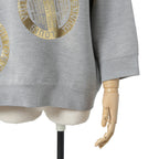 LOUIS VUITTON ルイヴィトン / 美品 21AW シグネチャー スリークオータースリーブ スウェット / シルク カシミア / size L (GRAY)