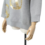 LOUIS VUITTON ルイヴィトン / 美品 21AW シグネチャー スリークオータースリーブ スウェット / シルク カシミア / size L (GRAY)