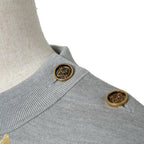 LOUIS VUITTON ルイヴィトン / 美品 21AW シグネチャー スリークオータースリーブ スウェット / シルク カシミア / size L (GRAY)