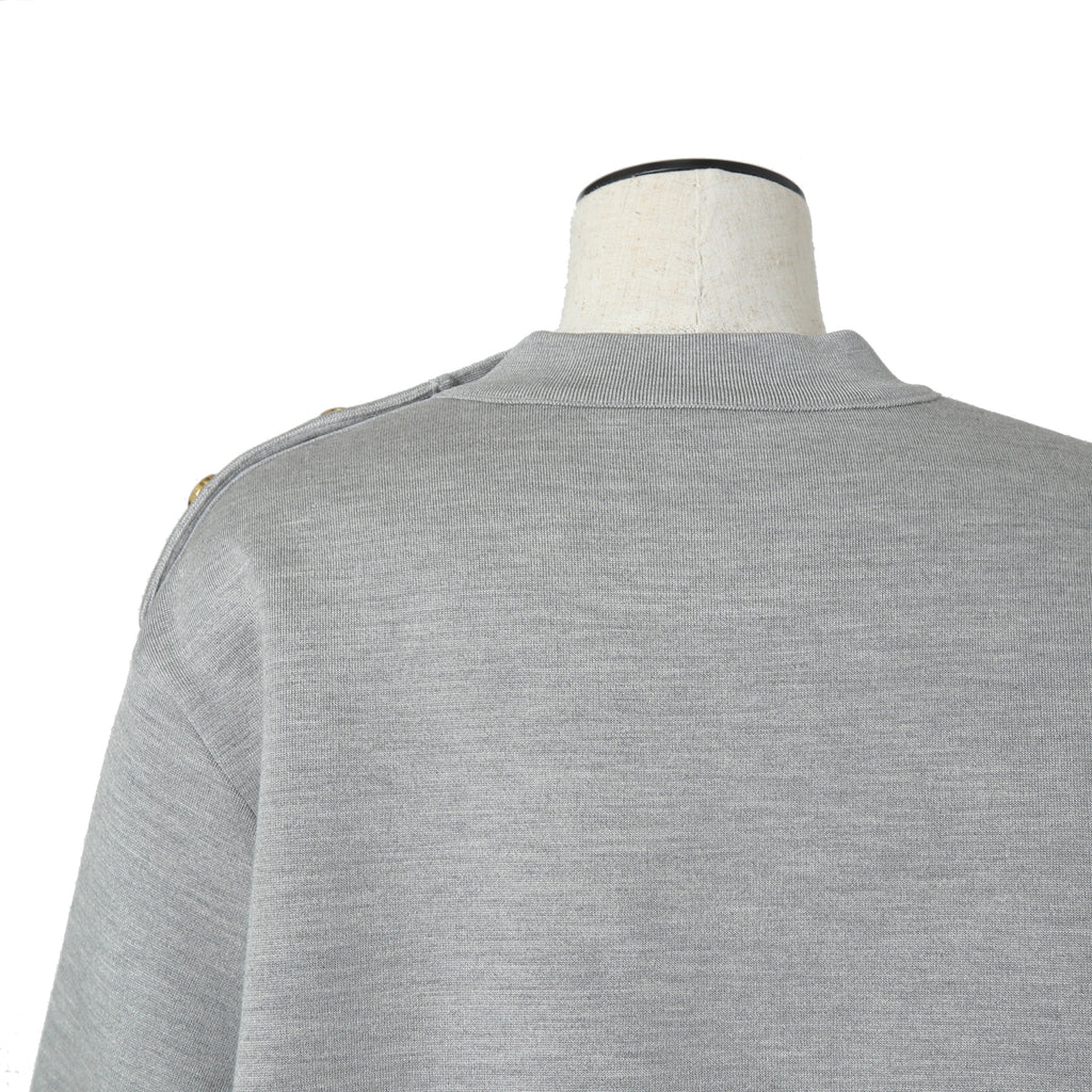 LOUIS VUITTON ルイヴィトン / 美品 21AW シグネチャー スリークオータースリーブ スウェット / シルク カシミア / size L (GRAY)