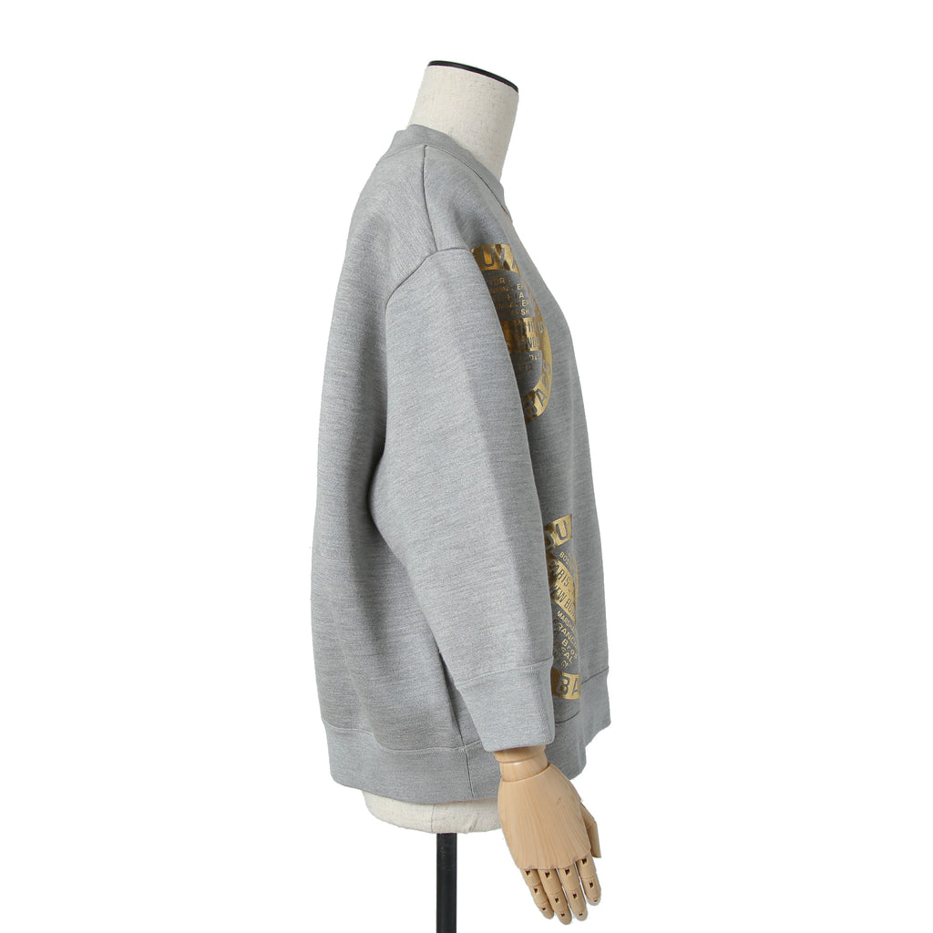 LOUIS VUITTON ルイヴィトン / 美品 21AW シグネチャー スリークオータースリーブ スウェット / シルク カシミア / size L (GRAY)