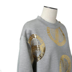 LOUIS VUITTON ルイヴィトン / 美品 21AW シグネチャー スリークオータースリーブ スウェット / シルク カシミア / size L (GRAY)