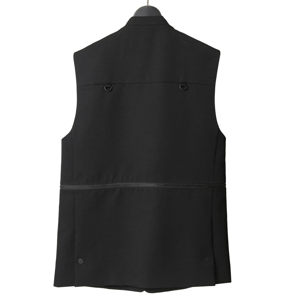 th products / 22AW 美品 ミリタリー テーラード ベスト / ウールギャバジン / 2022-JK42-M202 / size 2 (BLACK)