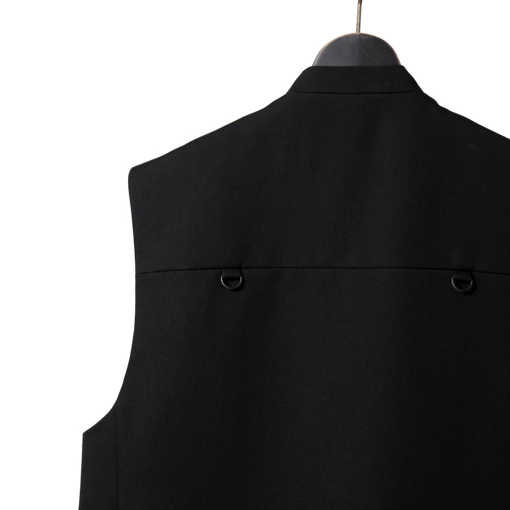 th products / 22AW 美品 ミリタリー テーラード ベスト / ウールギャバジン / 2022-JK42-M202 / size 2 (BLACK)