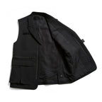 th products / 22AW 美品 ミリタリー テーラード ベスト / ウールギャバジン / 2022-JK42-M202 / size 2 (BLACK)