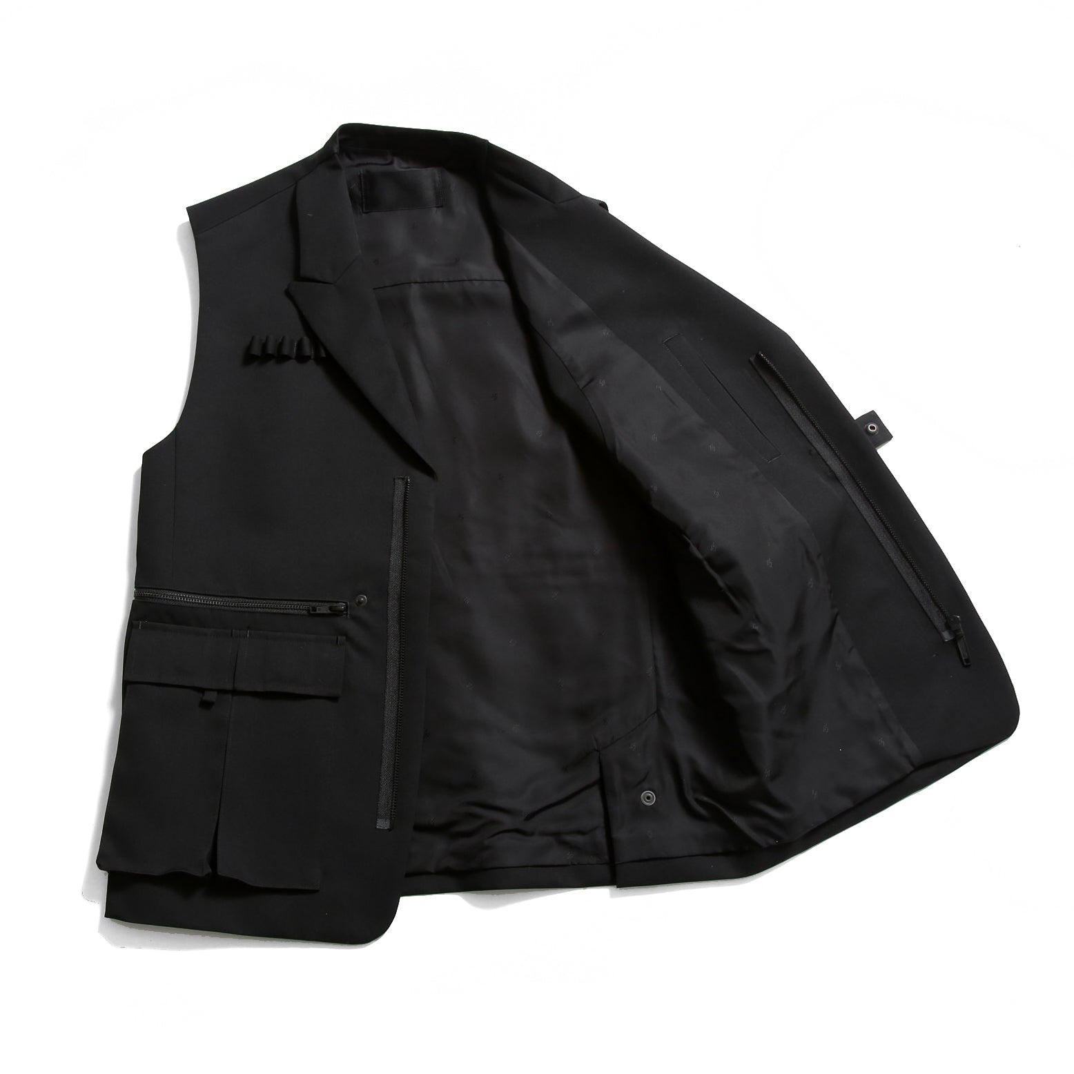 th products / 22AW 美品 ミリタリー テーラード ベスト / ウールギャバジン / 2022-JK42-M202 / size 2 (BLACK)