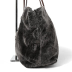 フェンディ / 2011年商品 美品 おまけ付 ズッカ柄 ムートン トート バッグ / SHOPING ROLL BAG MD / 8BH126 00EKE F0NCP / DARK GRAY