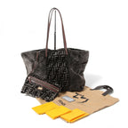 フェンディ / 2011年商品 美品 おまけ付 ズッカ柄 ムートン トート バッグ / SHOPING ROLL BAG MD / 8BH126 00EKE F0NCP / DARK GRAY
