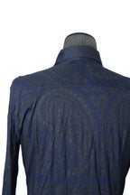 美品 イサムカタヤマバックラッシュ / レーヨン シルク ペイズリー総柄 シャツ / 1513-01 / size M (BLUE)