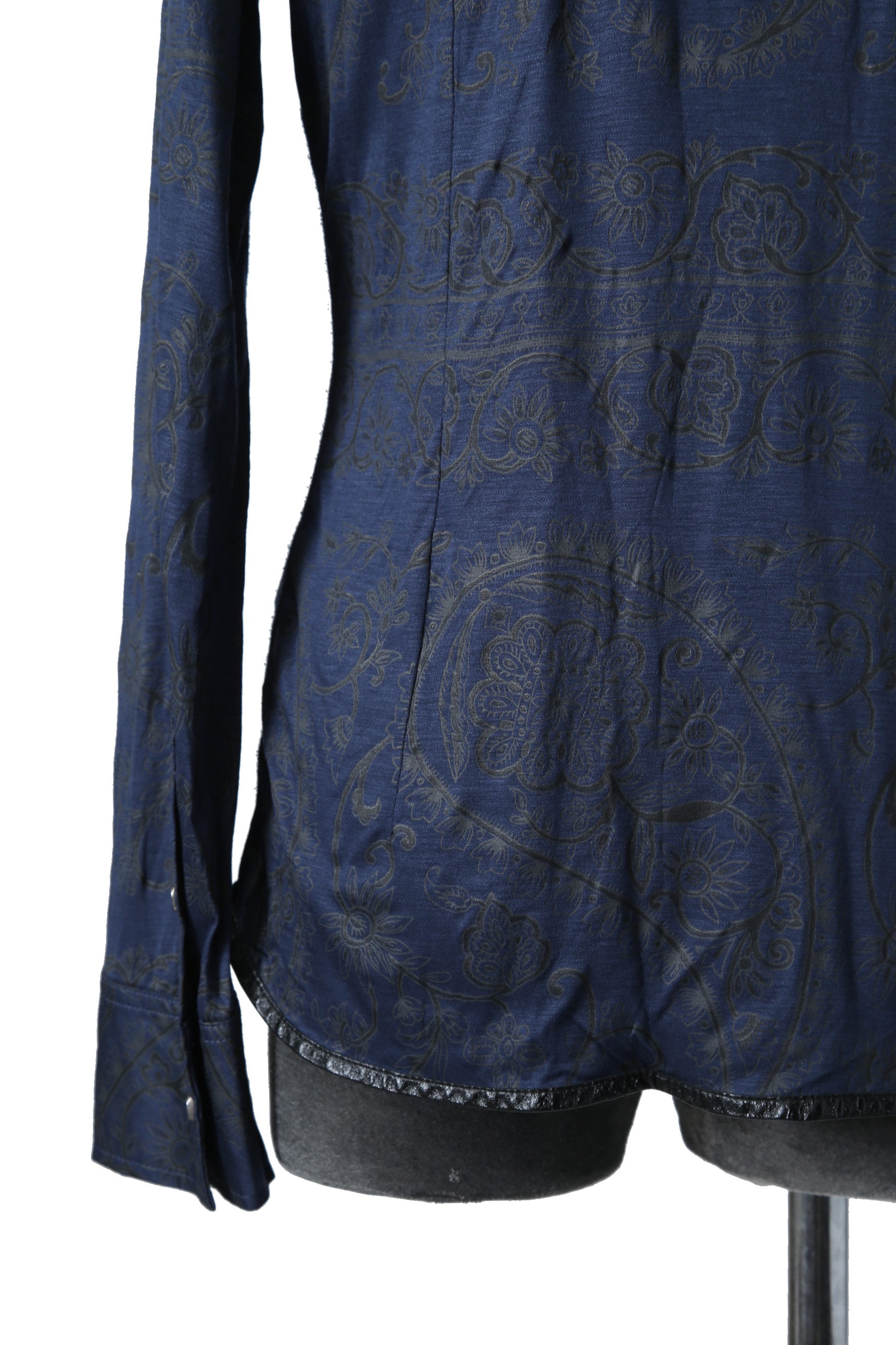美品 イサムカタヤマバックラッシュ / レーヨン シルク ペイズリー総柄 シャツ / 1513-01 / size M (BLUE)