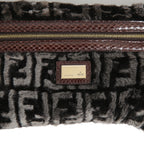 フェンディ / 2011年商品 美品 おまけ付 ズッカ柄 ムートン トート バッグ / SHOPING ROLL BAG MD / 8BH126 00EKE F0NCP / DARK GRAY