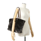 フェンディ / 2011年商品 美品 おまけ付 ズッカ柄 ムートン トート バッグ / SHOPING ROLL BAG MD / 8BH126 00EKE F0NCP / DARK GRAY