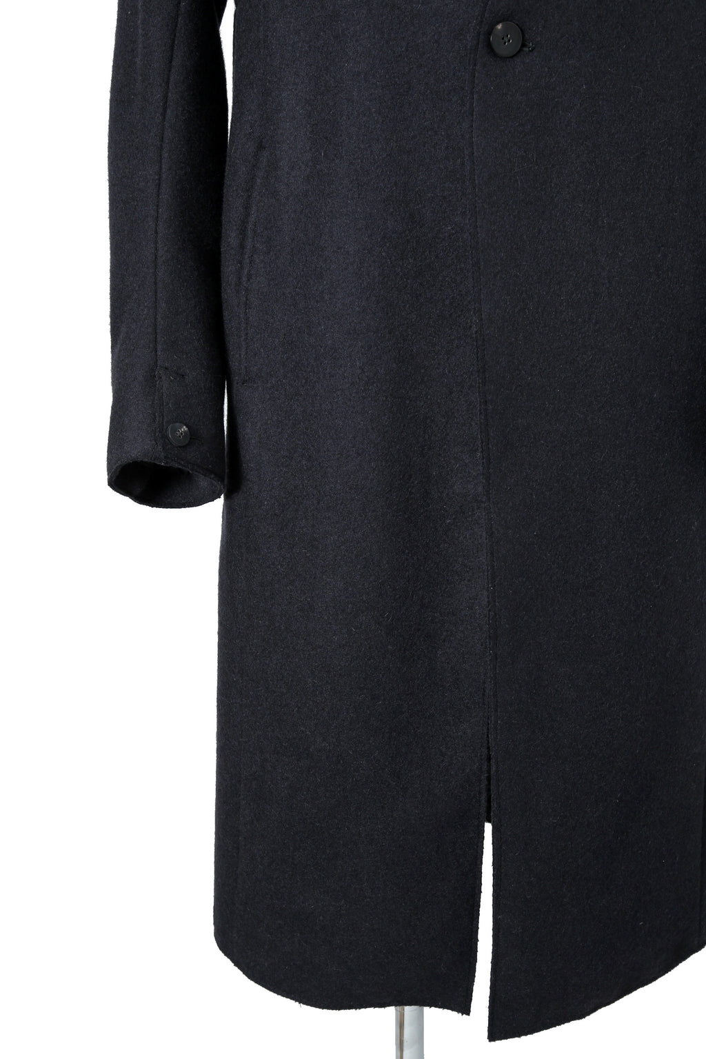 新品 incarnation インカネーション / 24AW 現行パターン WOOL LINED LAPELLESS LONG COAT size M (NAVY BLACK) T92 ウール コート